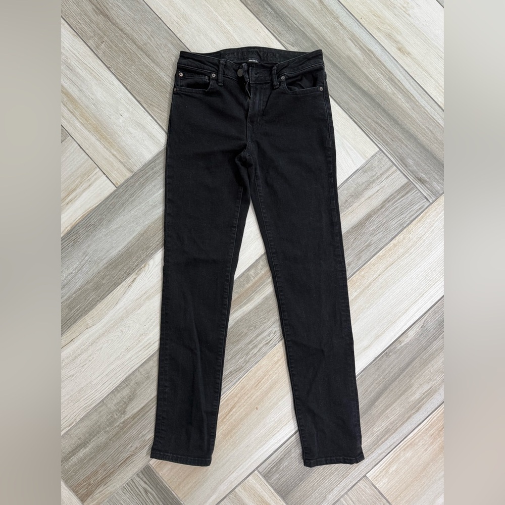 American Eagle Straight Leg Black Jeans size 30/34